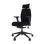 Positiv Plus (medium back) Ergonomic Office Chair - black, front angle view, with armrests and headrest
