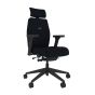 Positiv Plus Medium Back - black, front angle view, with armrests and headrest