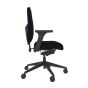 Positiv Plus (medium back) Ergonomic Office Chair - black, side view, with armrests