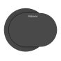 Desk Power Grommet Socket - black, showing top view with sliding cover closed