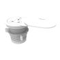 Desk Power Grommet Socket - white, showing full product with sliding cover open