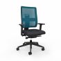 Toleo Mesh Back Black Office Chair, with light blue mesh back