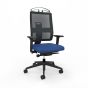Toleo Mesh Back Royal Blue Office Chair - front view with armrests, coat hanger and black mesh back