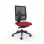 Toleo Mesh Back Red Office Chair - front view with standard options and black mesh back