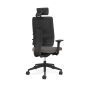 Toleo Upholstered Back Grey Office Chair - back view with armrests and headrest
