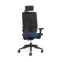 Toleo Upholstered Back Royal Blue Office Chair - back view with armrests and headrest