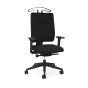Toleo Upholstered Back Black Office Chair - front view with armrests and coat hanger