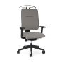 Toleo Upholstered Back Grey Office Chair - front view with armrests and coat hanger