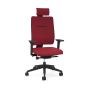 Toleo Upholstered Back Red Office Chair - front view with armrests and headrest