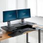 VariDesk® Pro Plus™ 48 - Black - lowered side angle view