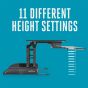 VARIDESK Pro Plus 48 (Black) - diagram showing height settings