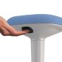 Younit Light Blue Standing Seat - showing one of the easy touch, integrated buttons hidden under the seat