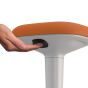Younit Orange Standing Seat - showing one of the easy touch, integrated buttons hidden under the seat