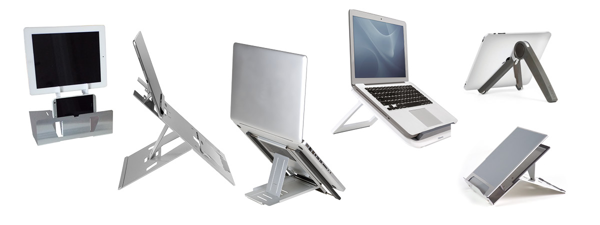 A selection of laptop stands that Posturite sell on our website