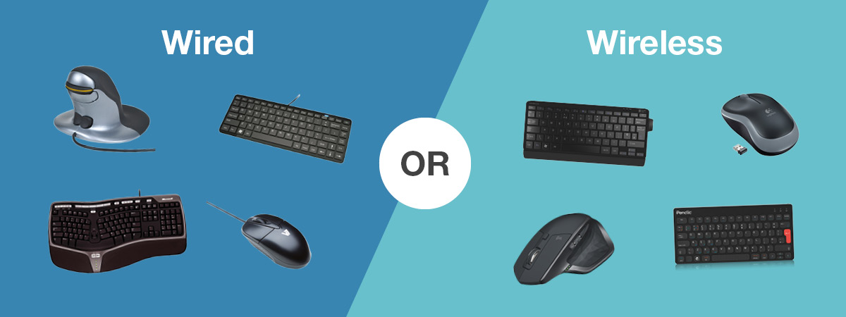 Selection of wired and wireless mice and keyboards