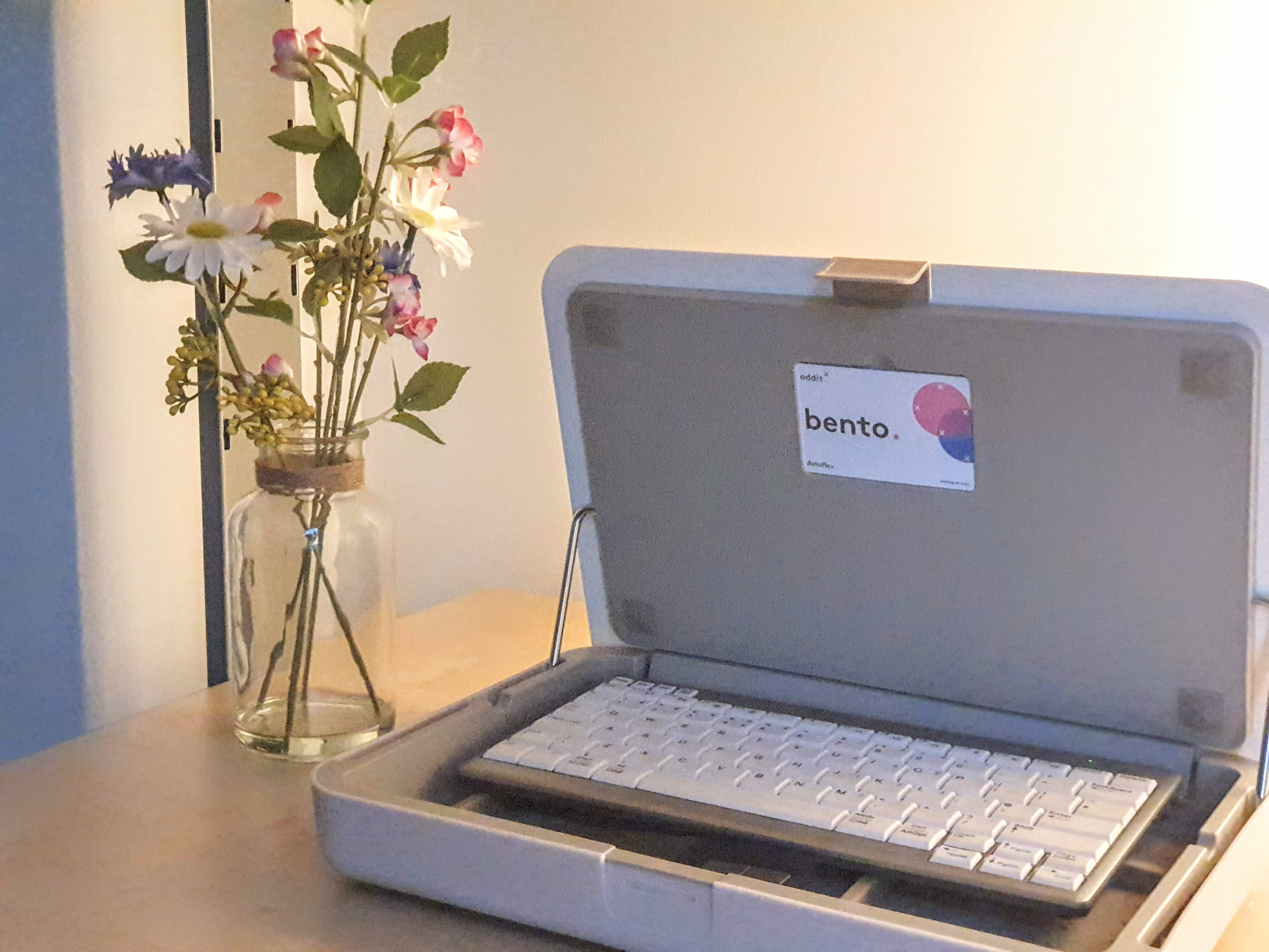 Addit Bento® Box, being used as storage for your keyboard and other office bits and bobs