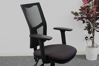 Front angle lifestyle shot of the Homeworker Mesh Back Ergonomic Chair in an office environment