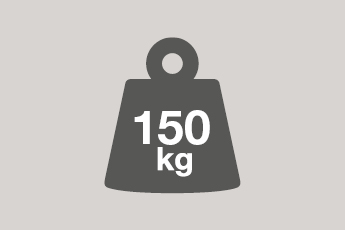 Weight icon of 150 kg representing the weight capacity of a user for the Homeworker Plus Ergonomic Chair