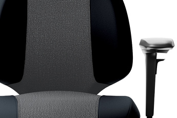 Close up of the RH Mereo 220 Black/Grey Duo Gaming Chair