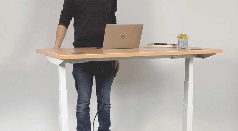 Moving Image showcasing the lowering of the DeskRite 550 Sit-Stand Desk 