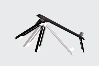 Image showcasing the different height adjustments of the laptop stand