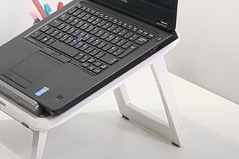 Close up of the I-Spire Series Quick Lift Laptop Stand