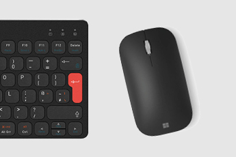 Image showing the Microsoft Modern Mobile Bluetooth Mouse beside keyboard