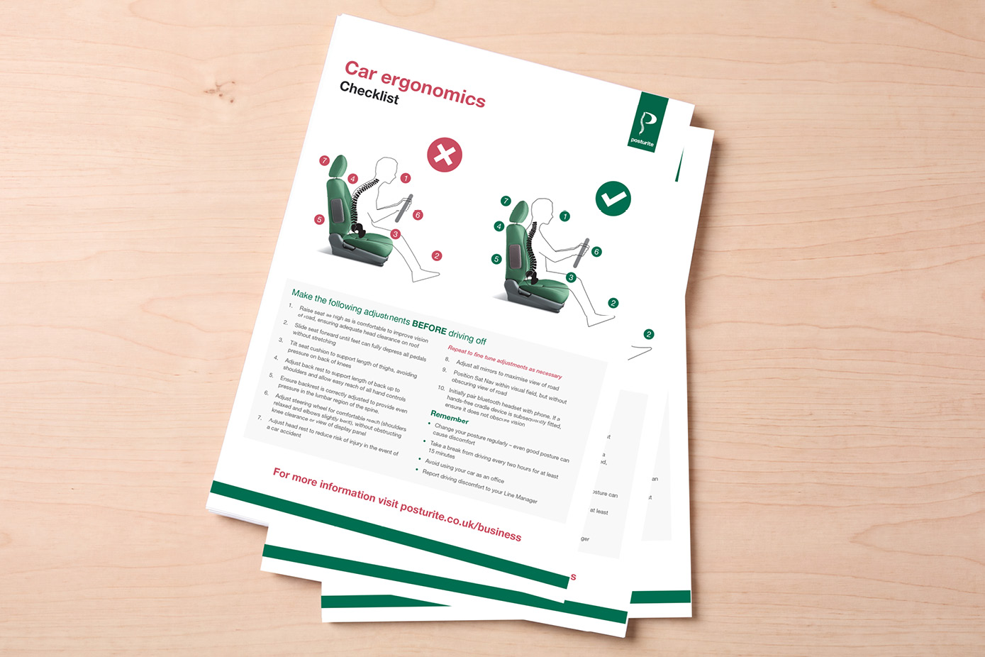 Click here to download the Posturite Car Ergonomics Checklist
