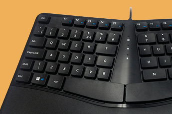 Close up of the Accuratus Contour Ergonomic Split Keyboard