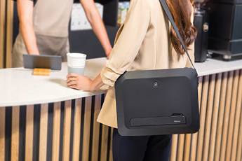 Lifestyle image of the Breyta™ Laptop Carry Case; perfect for hybrid working