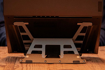 Close up of the UltraStand Universal Laptop Stand 'in use'