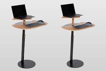 The Otto Laptop Table, showing at different heights to suit your task