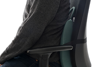 Image of man using the Posturite Curve with an ergonomic office chair