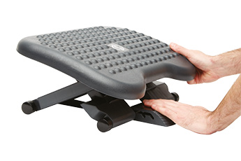 Image of the Footmate Footrest, showing how the height can be adjusted