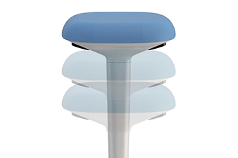 Younit Light Blue Standing Seat, showing height adjustments