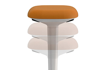 Younit Orange Standing Seat, showing height adjustments