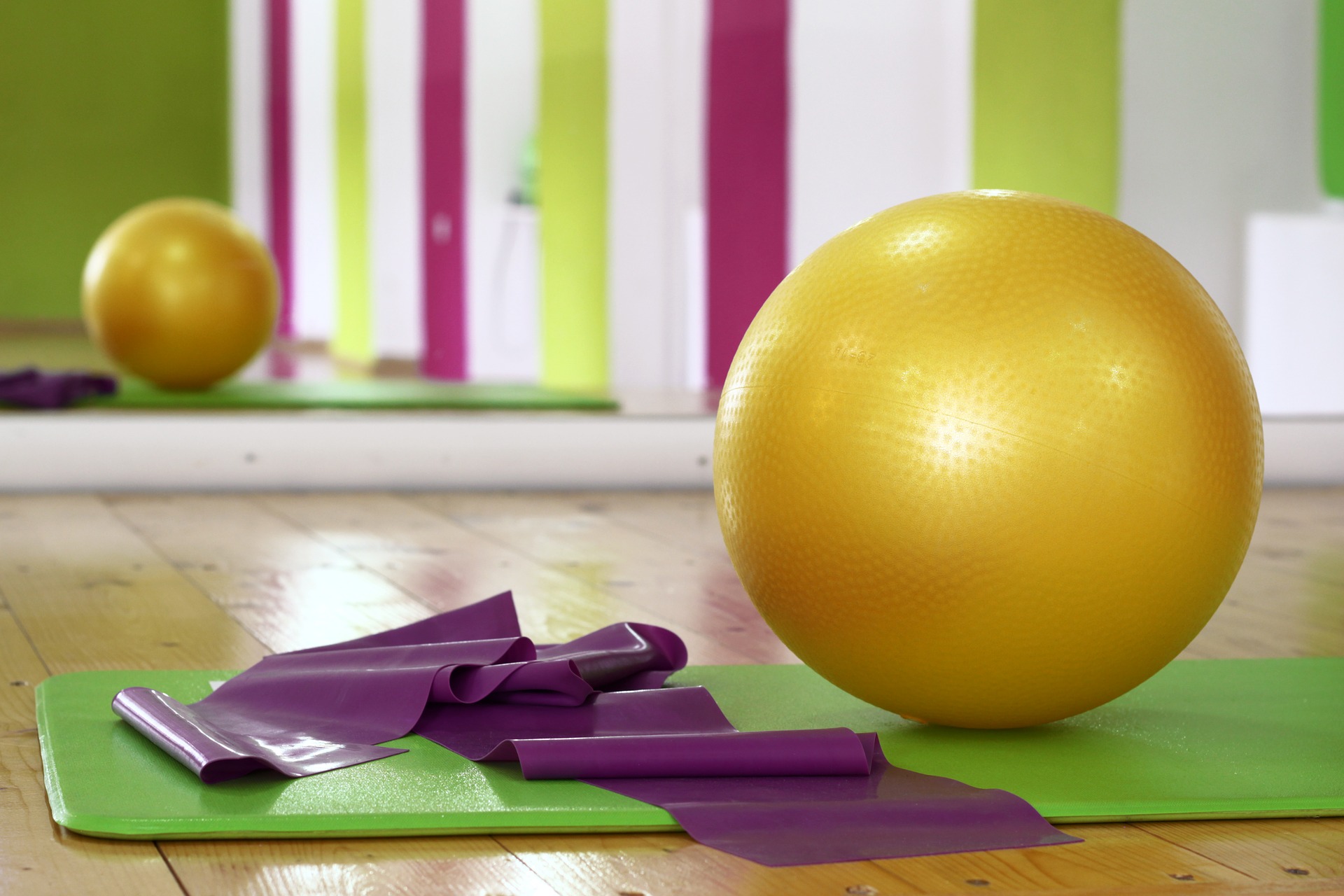 Lifestyle shot showing a fitness ball