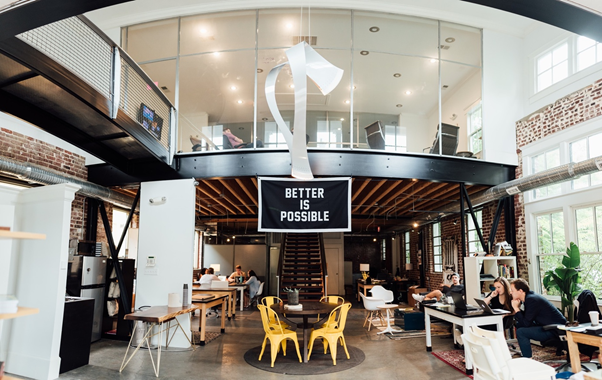 Communal space for hot-desking